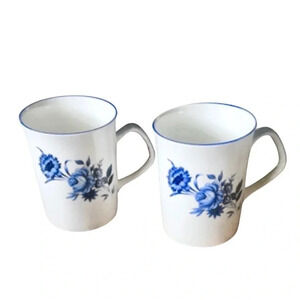 Set of 2 Royal Crest Floral Bone China Mugs